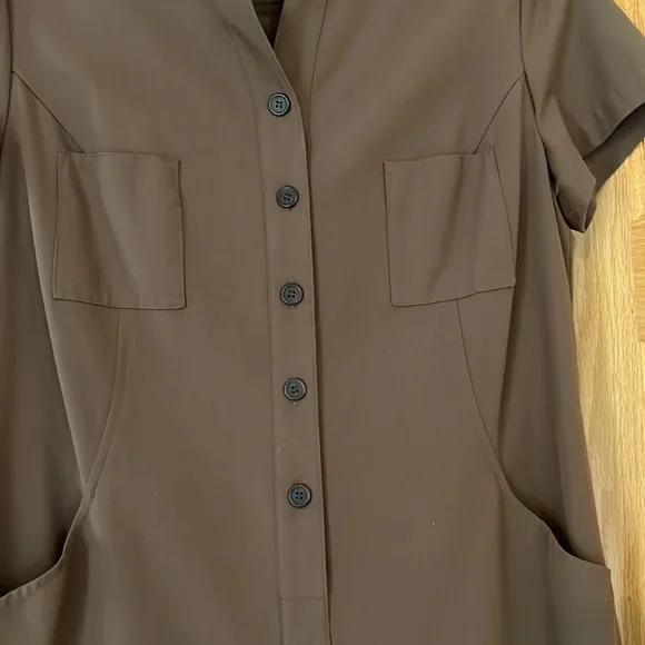 Talbots - Beautiful Brown Buttoned Dress - Size 12 Petite - Picture 6 of 16